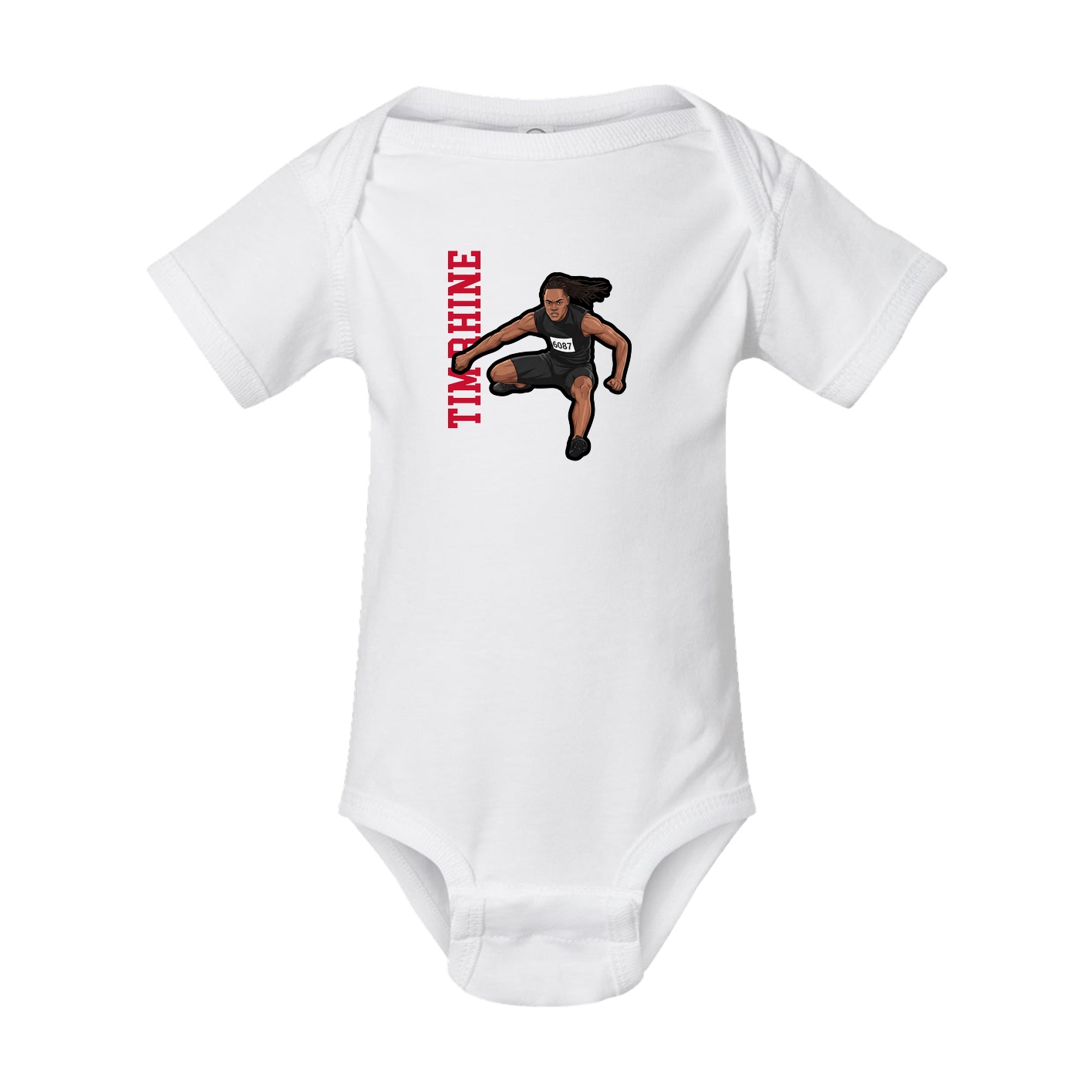 Baby Onesie — Name Vertical in White