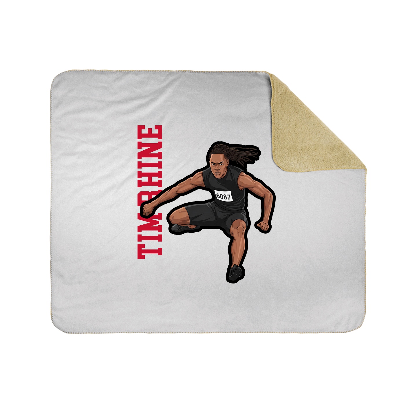 Throw Blanket — Name Vertical in White