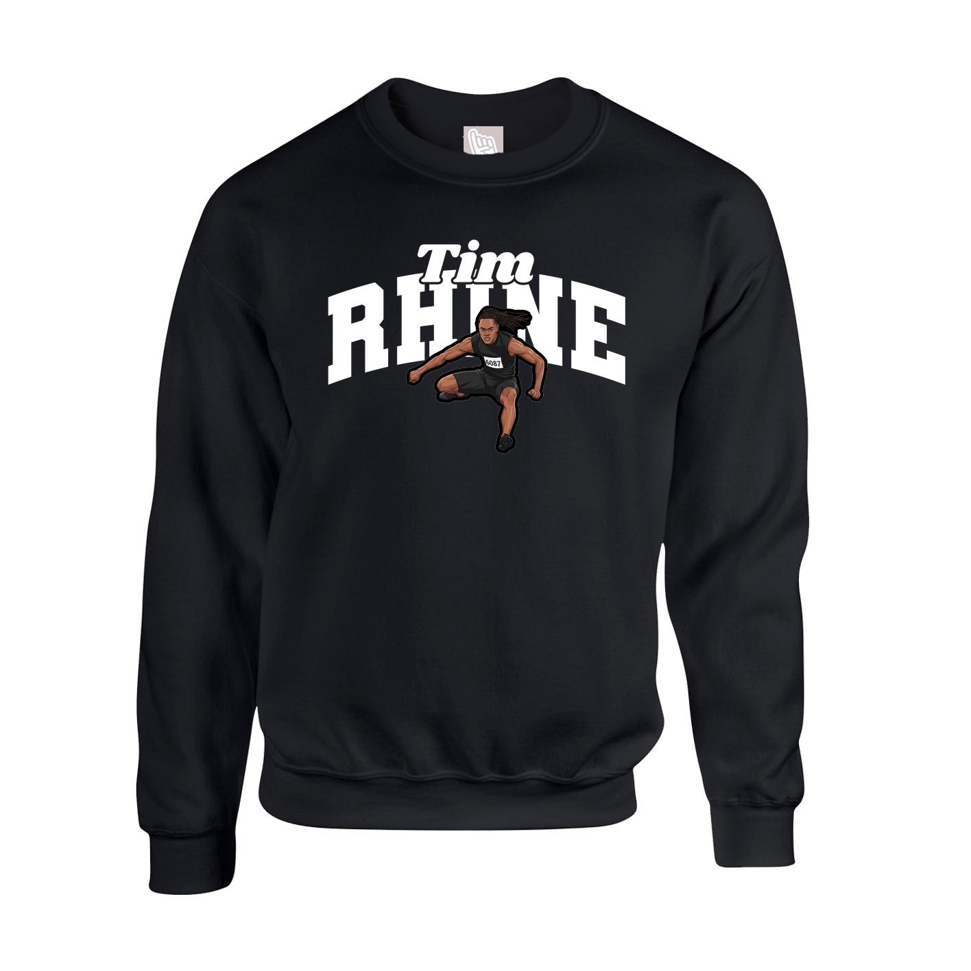 Fleece Crew — Signature Arch in Black