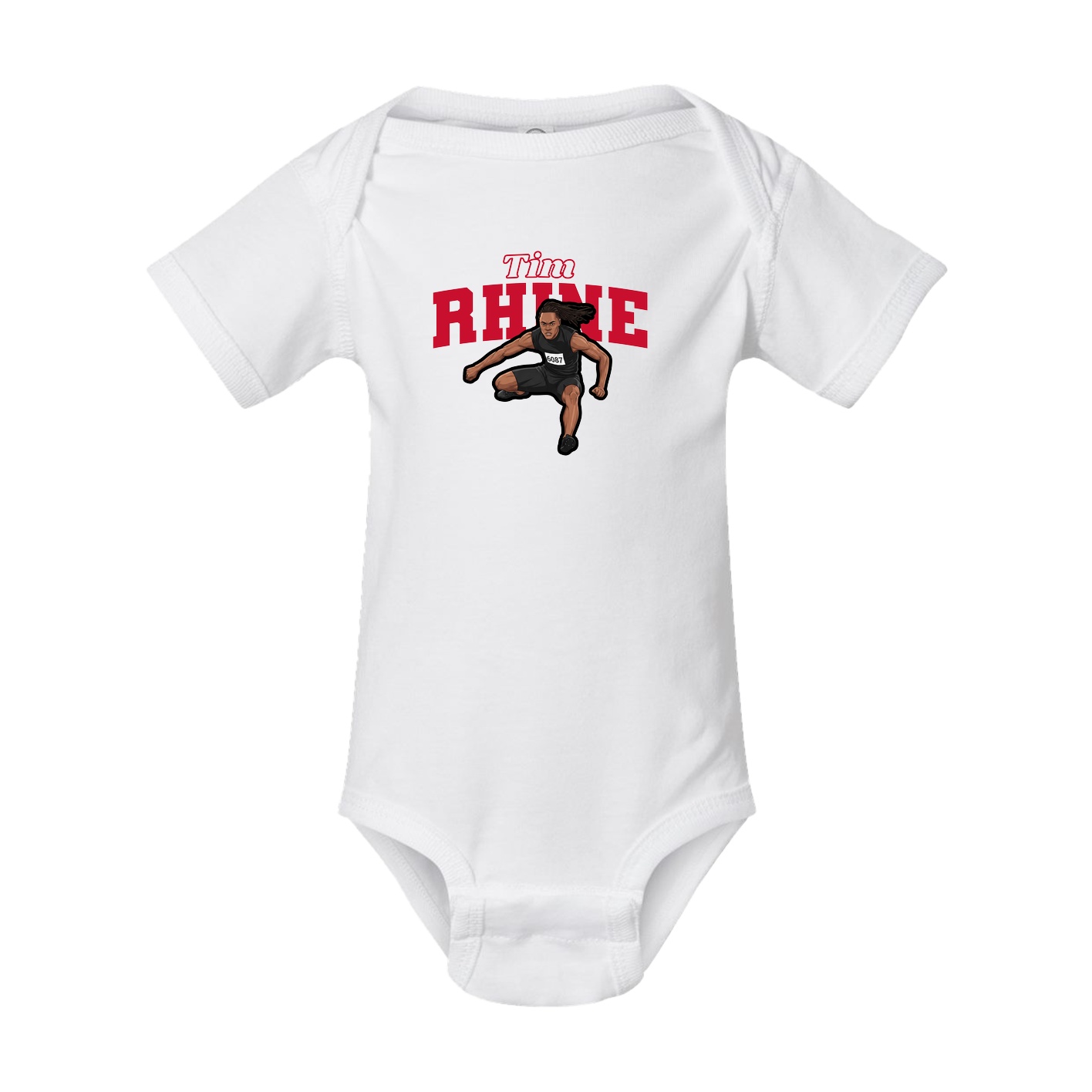 Baby Onesie — Name Arch in White