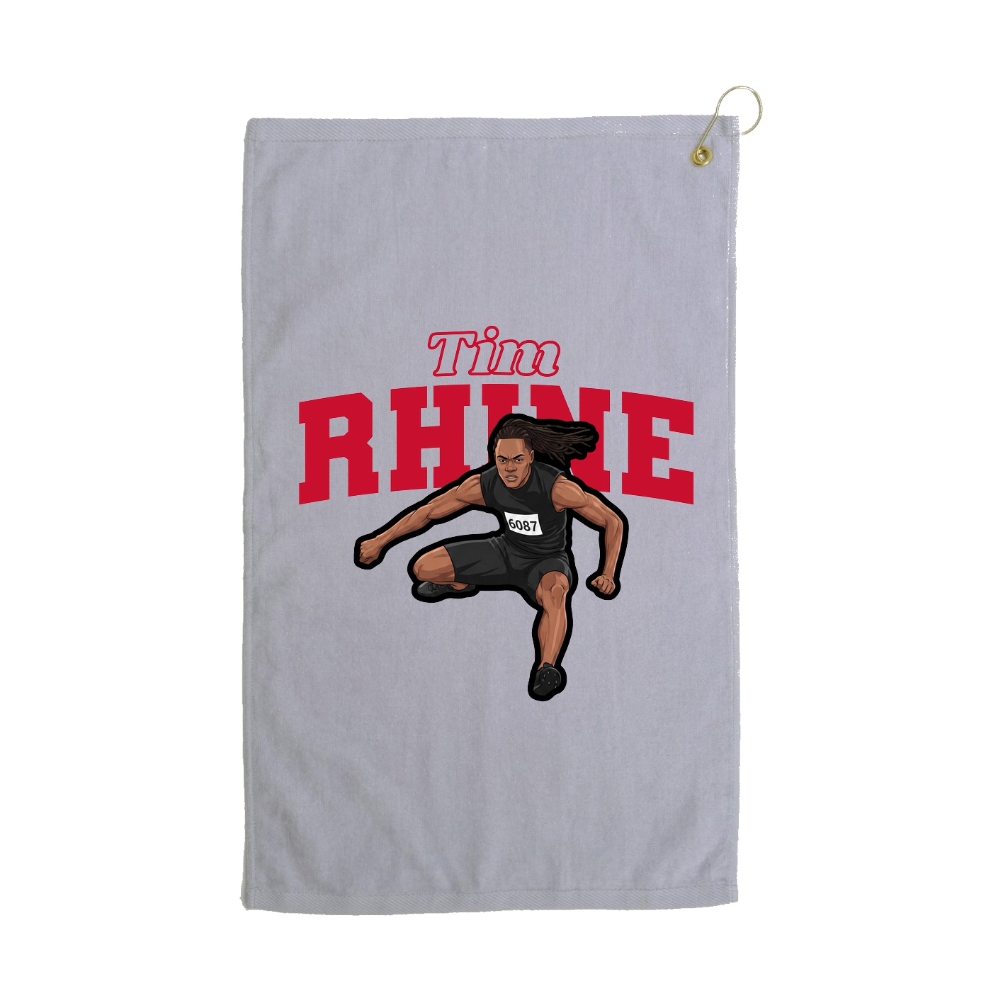 Golf Towel — Name Arch in Grey