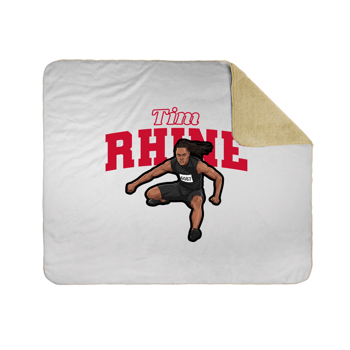 Throw Blanket — Name Arch in White