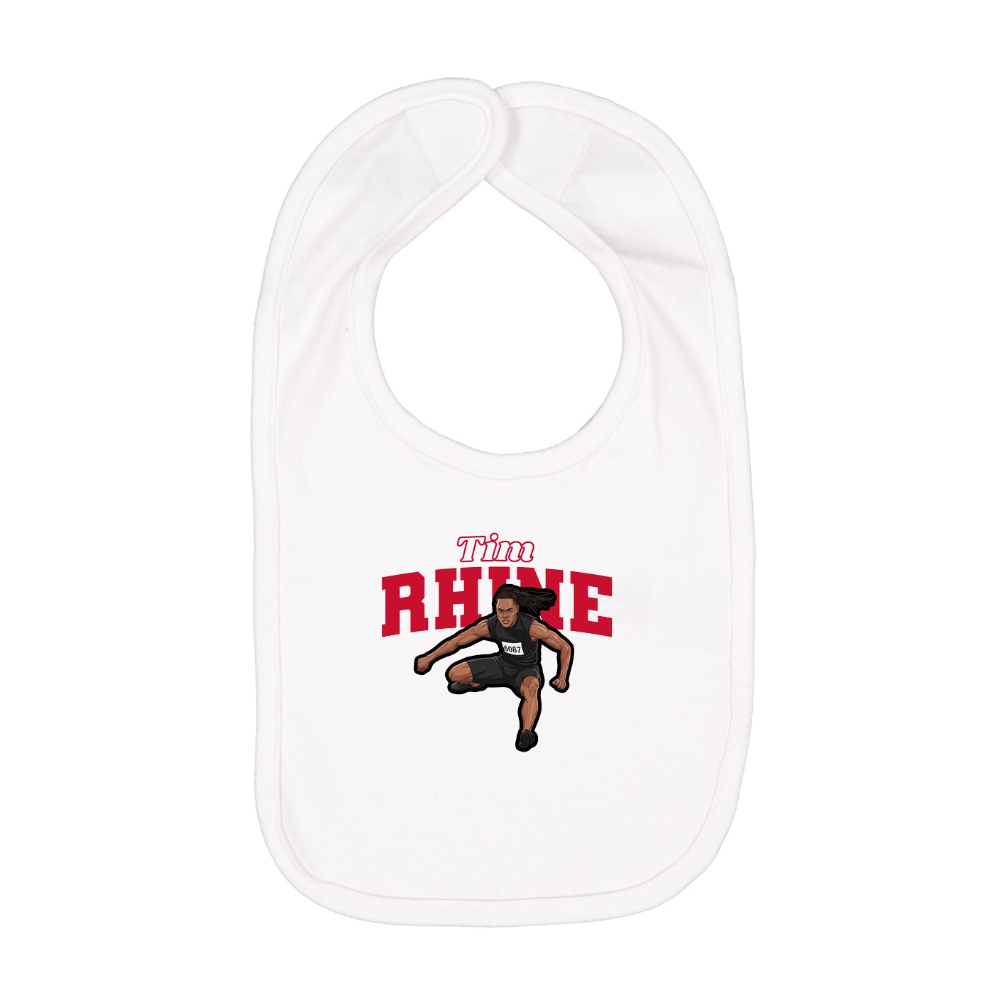 Infant Bib — Name Arch in White