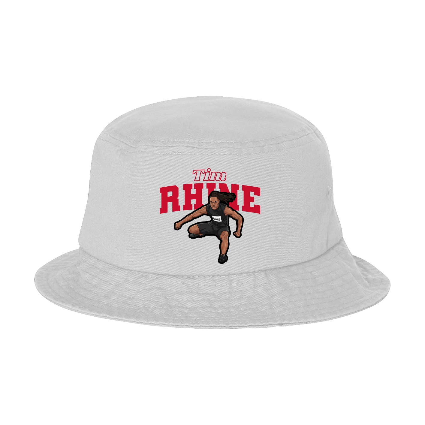 Bucket Cap — Name Arch in White
