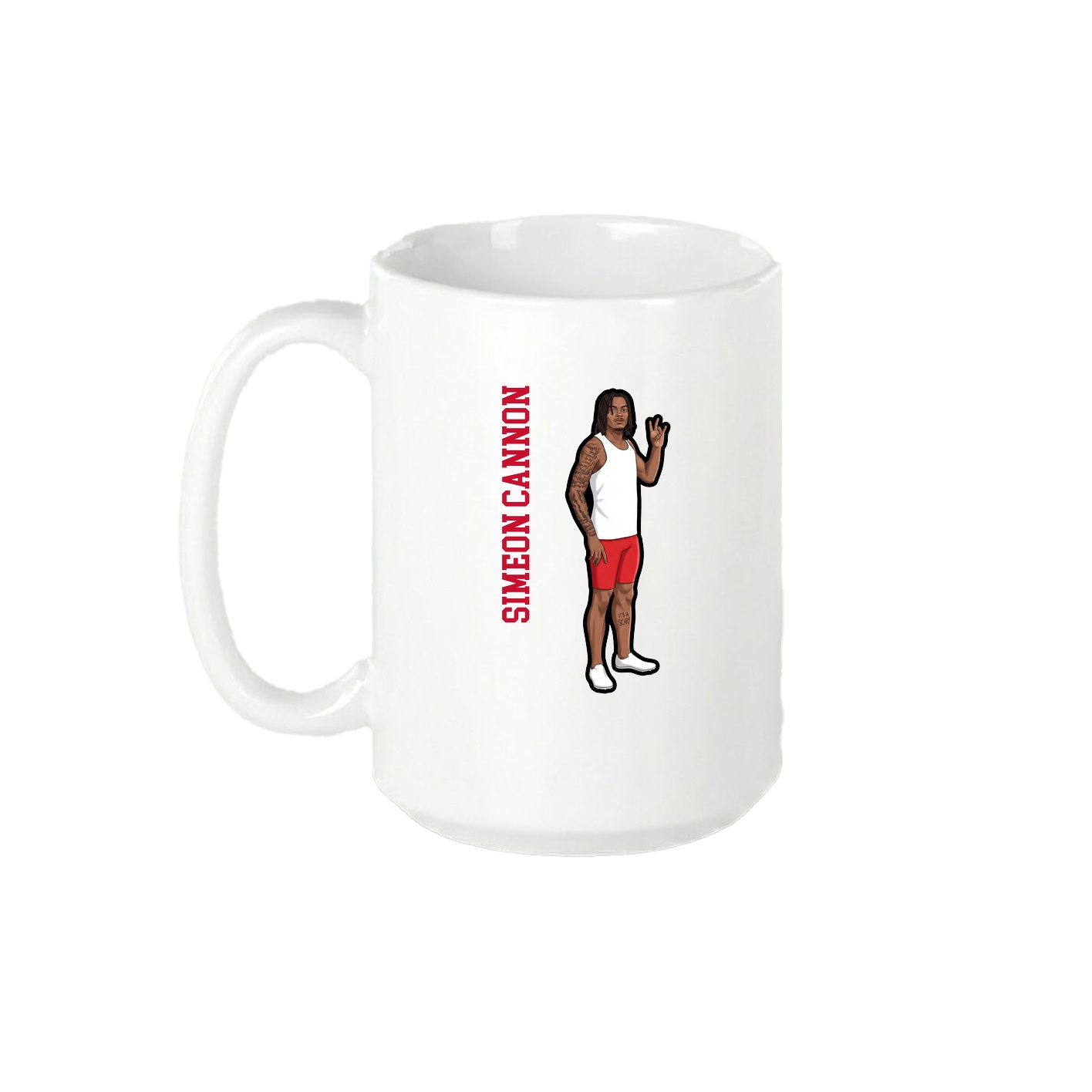 15oz Coffee Mug — Name Vertical in White