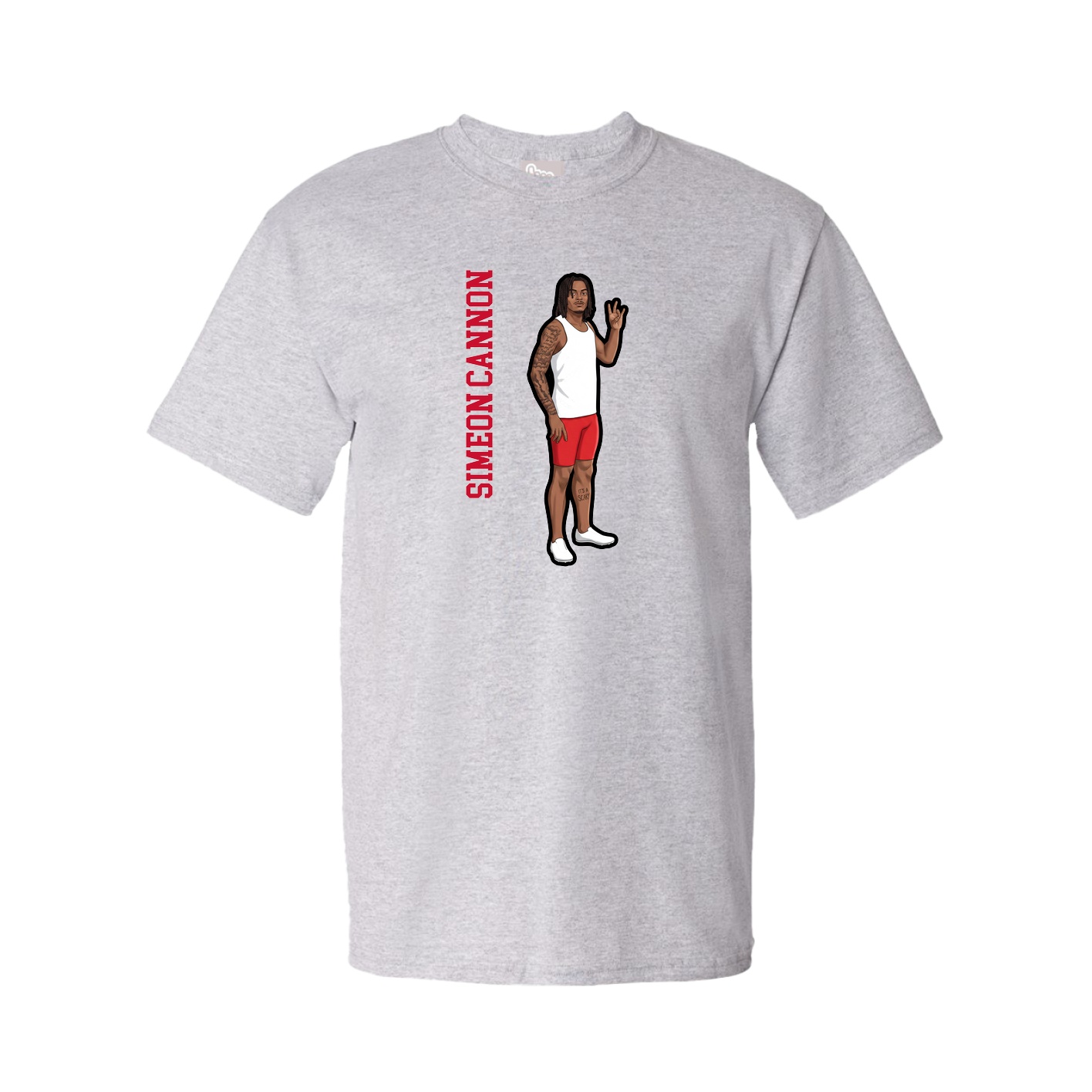 Tee — Name Vertical in Grey