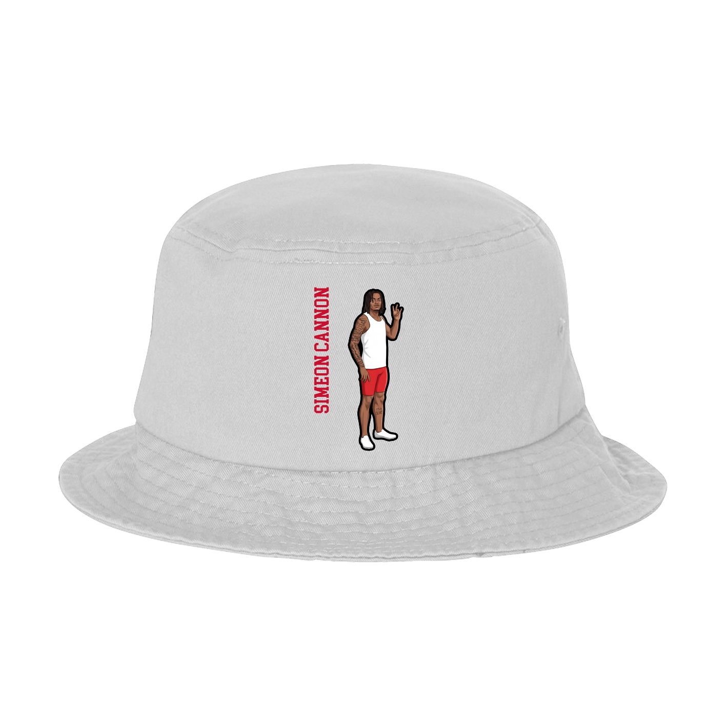 Bucket Cap — Name Vertical in White