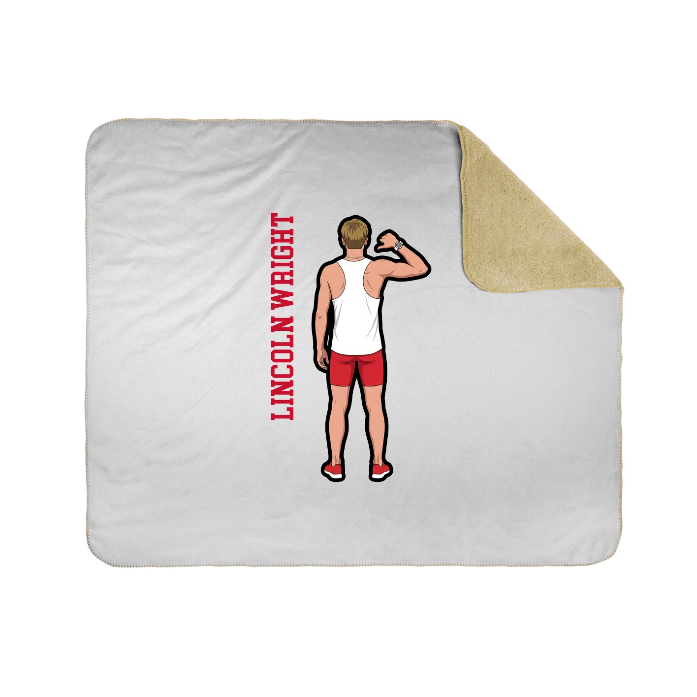 Throw Blanket — Name Vertical in White