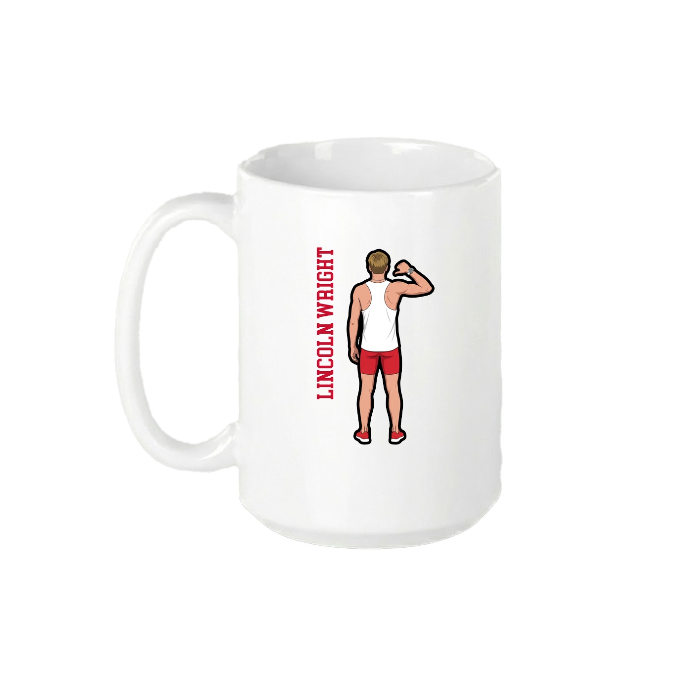 15oz Coffee Mug — Name Vertical in White