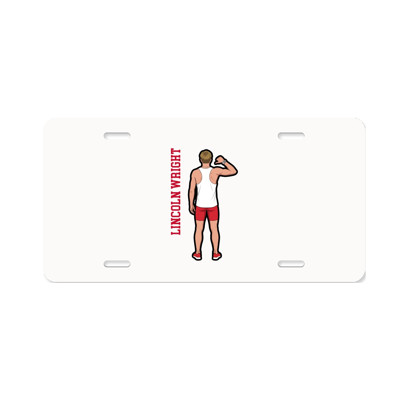 License Plate — Name Vertical in Classic