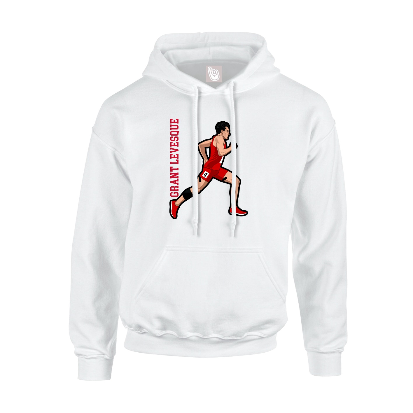 Hoodie — Name Vertical in White