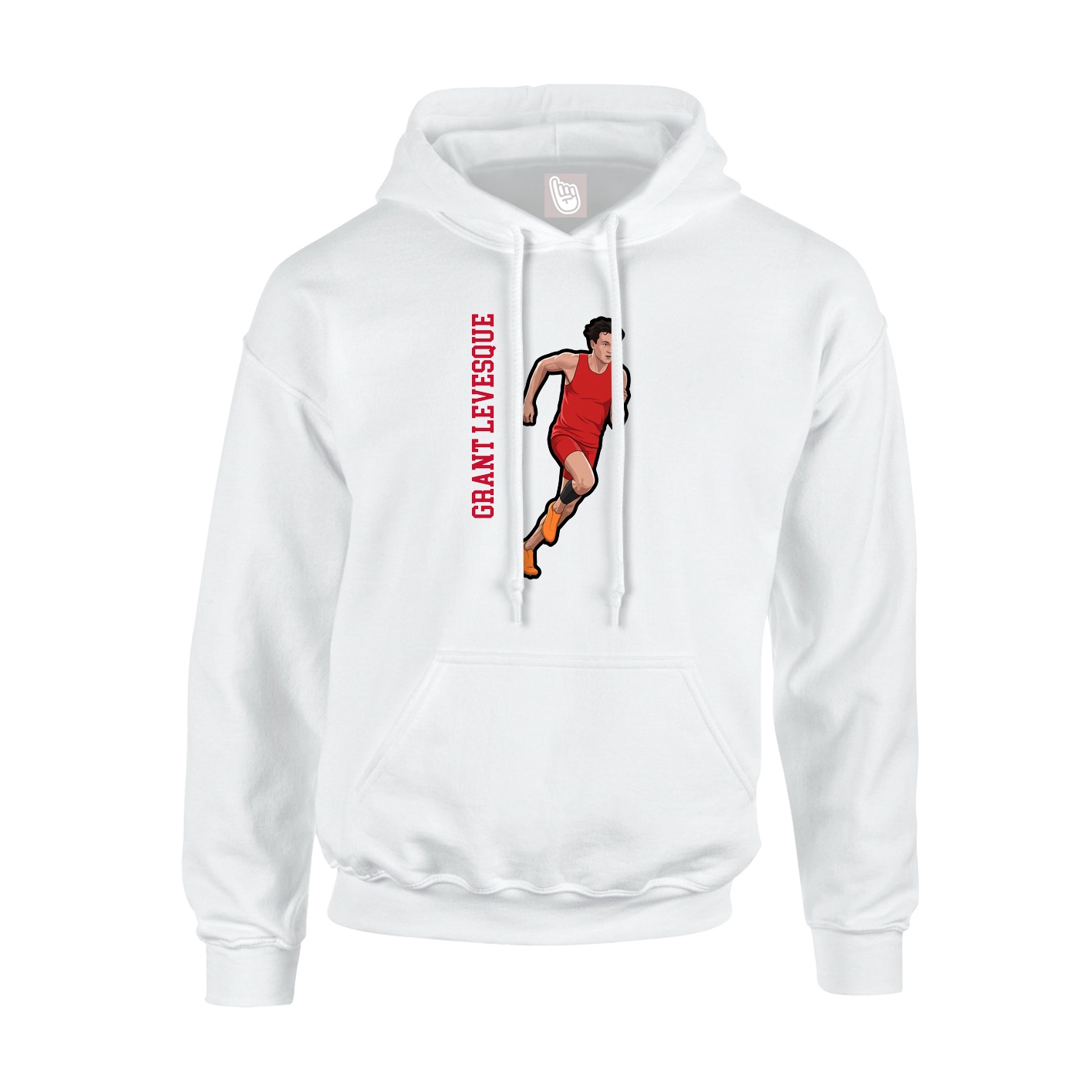 Youth Hoodie — Name Vertical in White