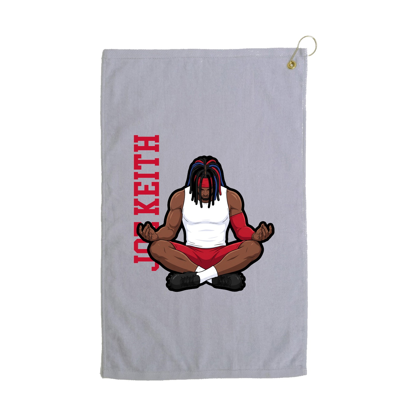 Golf Towel — Name Vertical in Grey