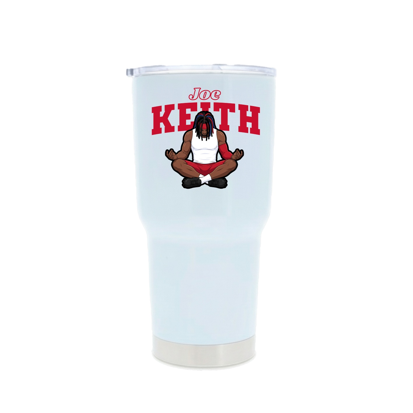 30oz Stainless Steel Tumbler — Name Arch in White