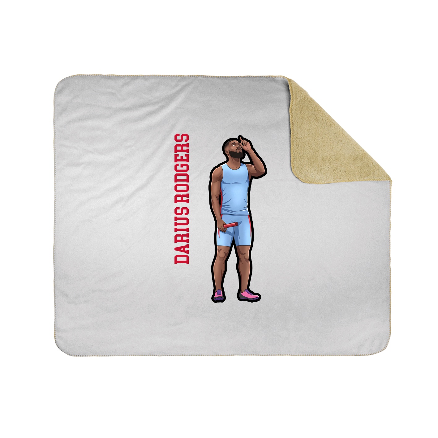 Throw Blanket — Name Vertical in White