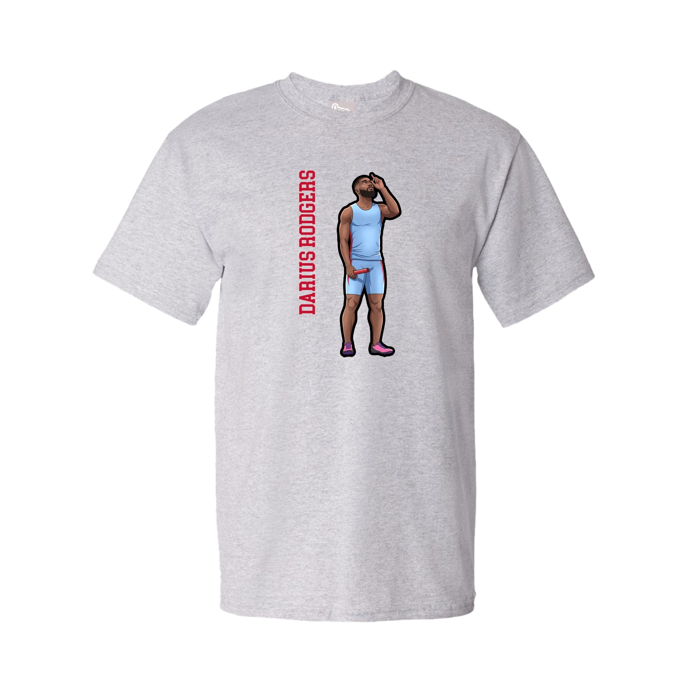 Tee — Name Vertical in Grey