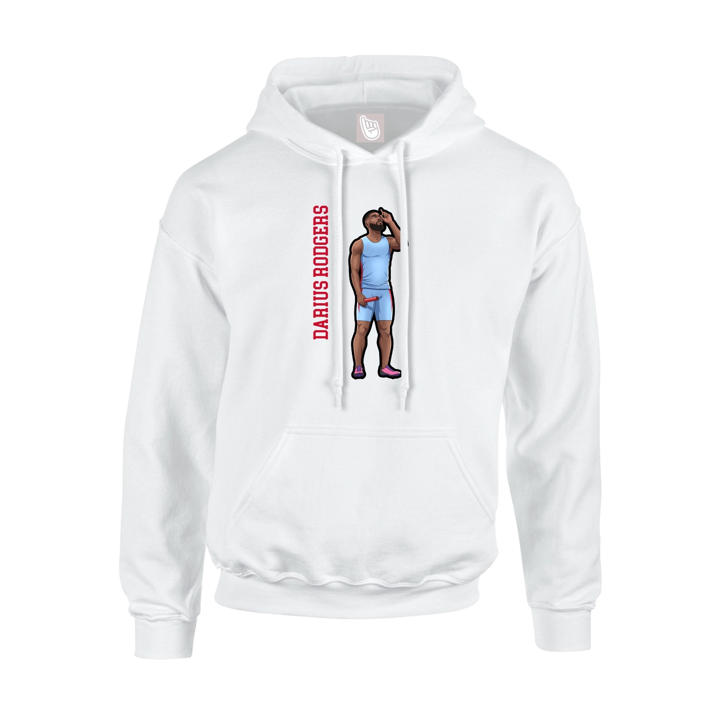 Youth Hoodie — Name Vertical in White