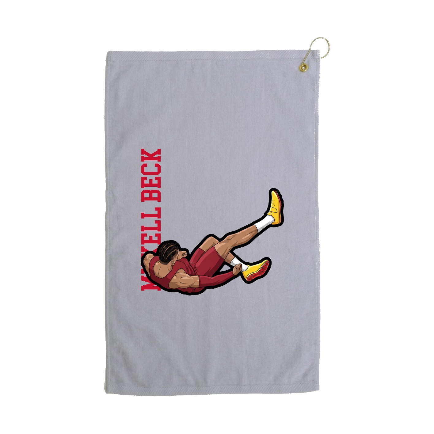 Golf Towel — Name Vertical in Grey