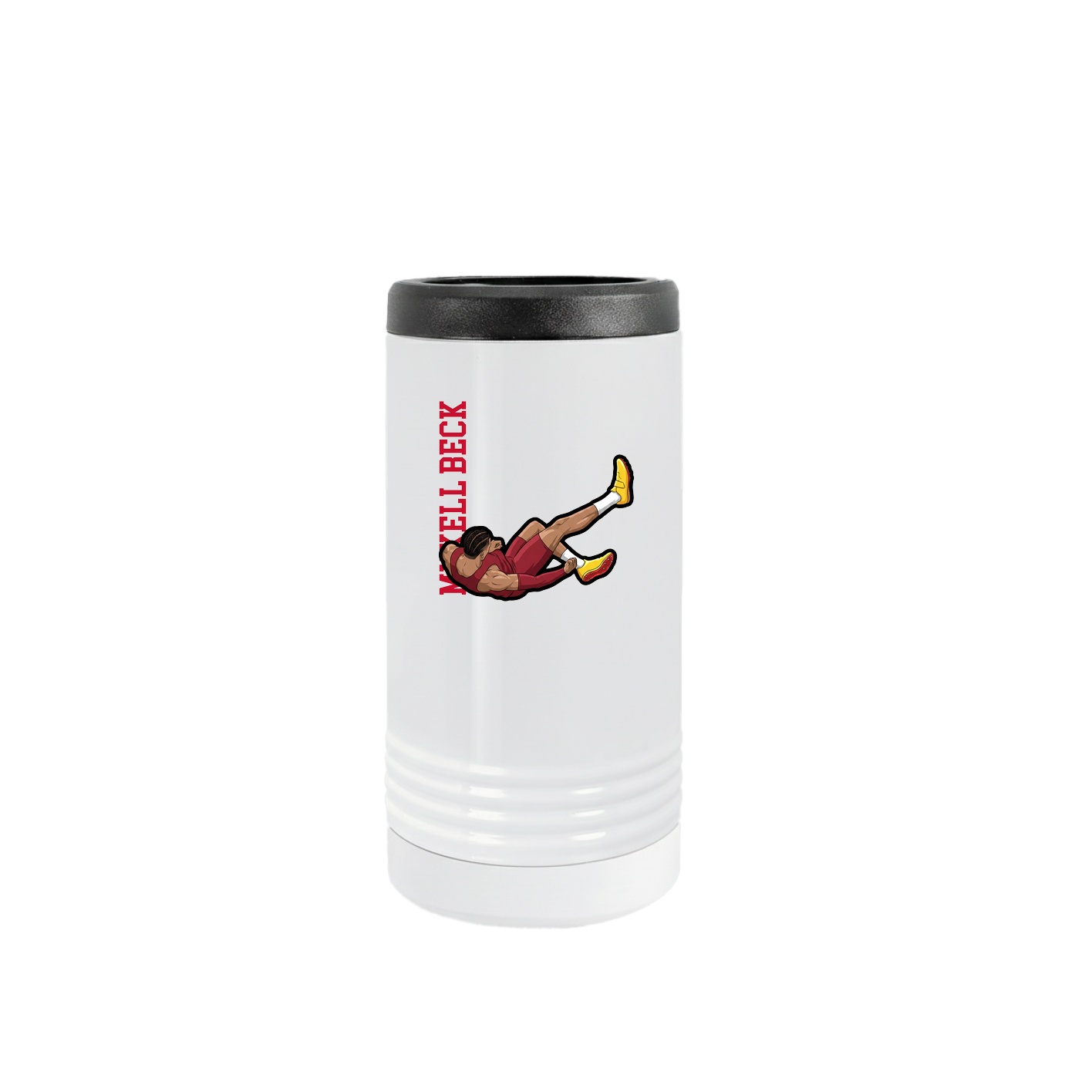 Slim Beverage Holder — Name Vertical in White