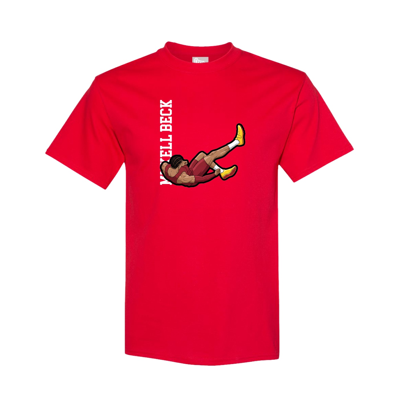Tee — Name Vertical in Red