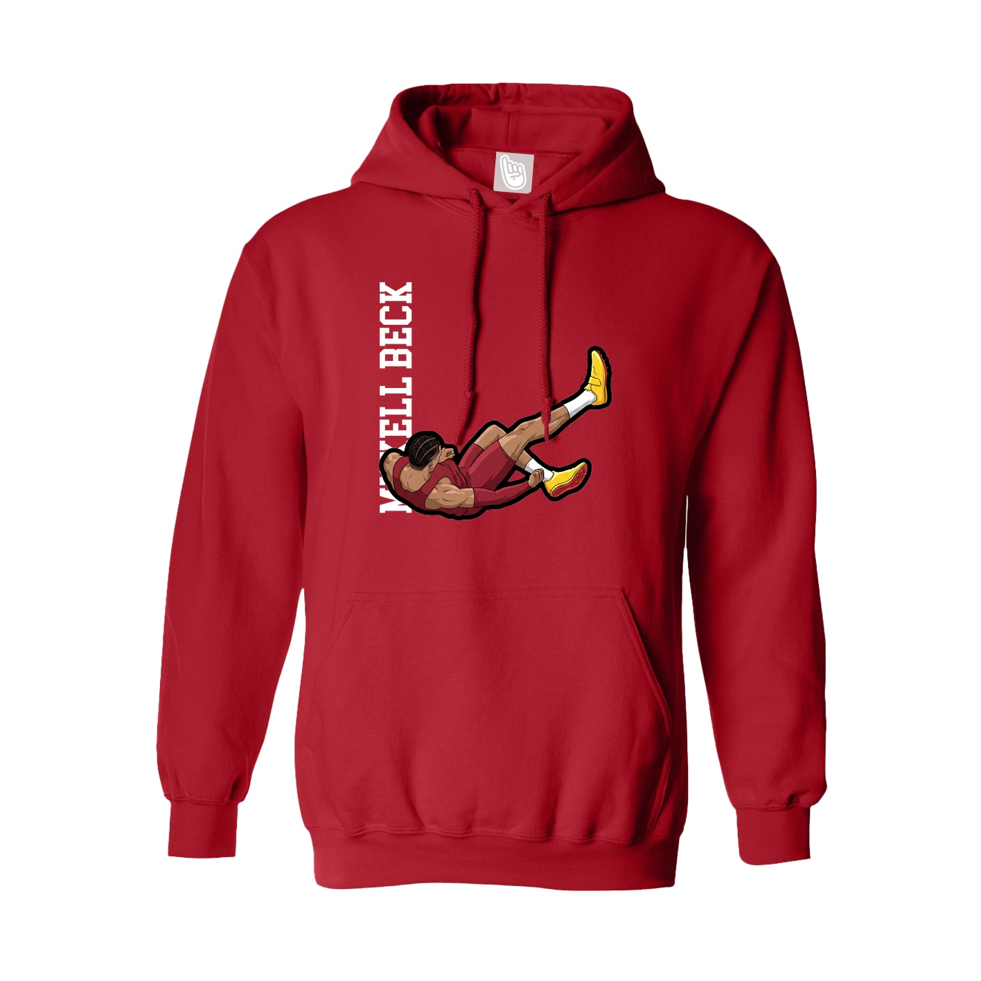 Hoodie — Name Vertical in Red