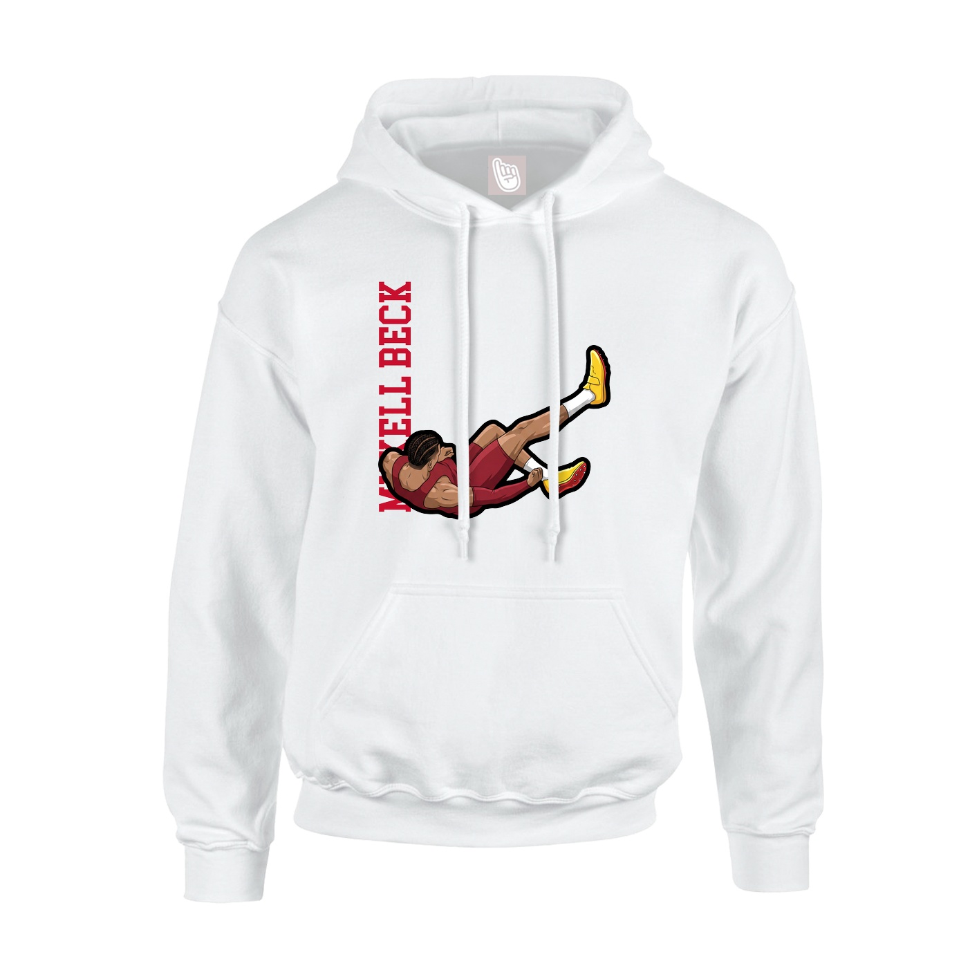 Youth Hoodie — Name Vertical in White