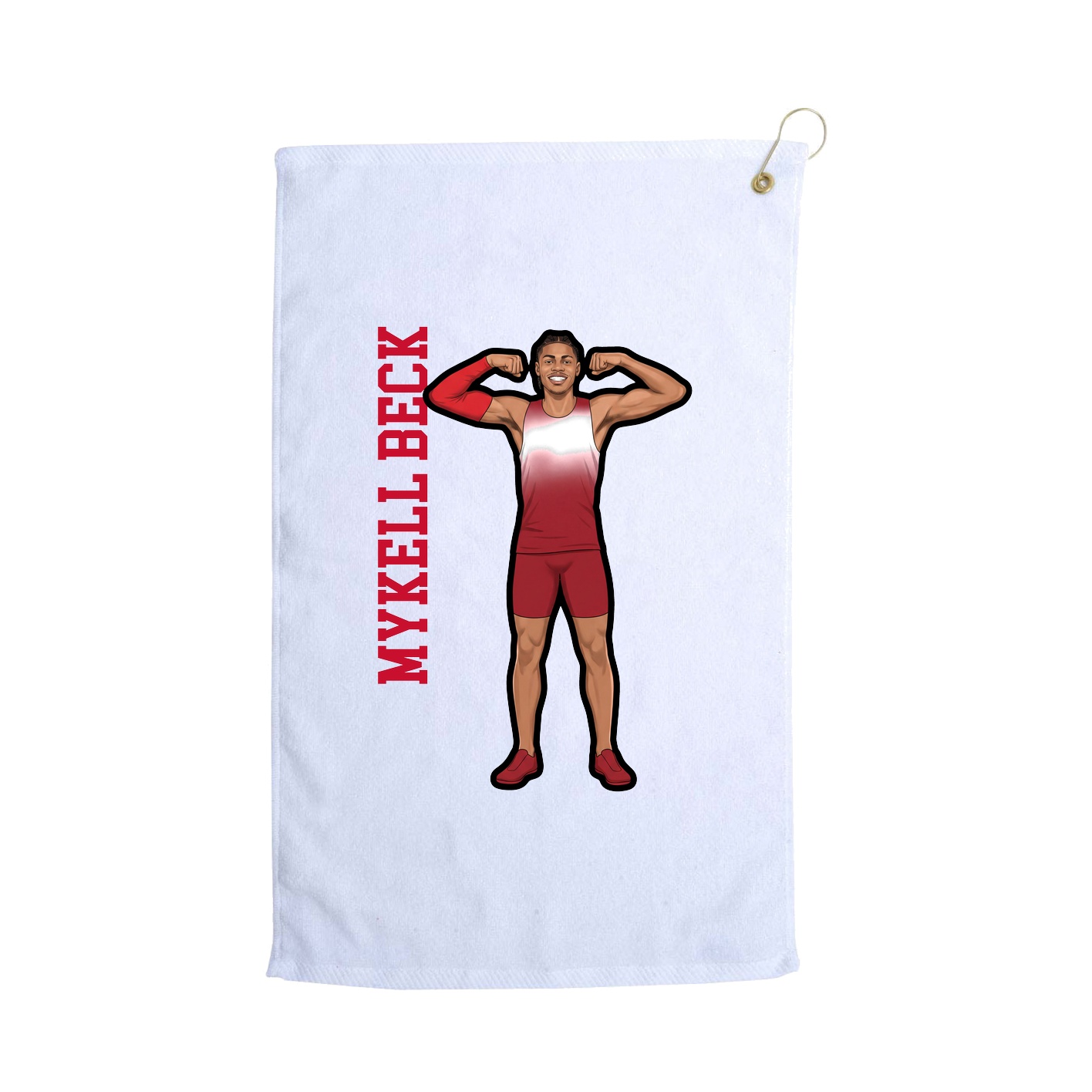Golf Towel — Name Vertical in White
