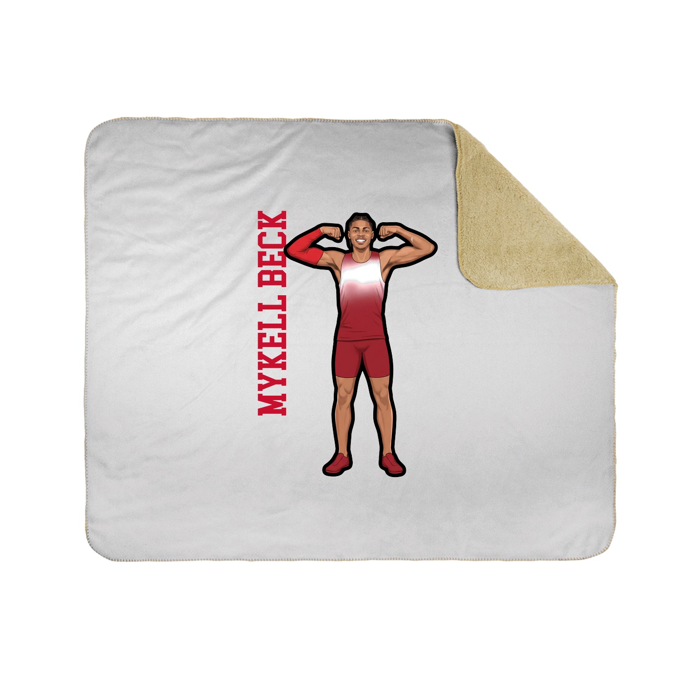 Throw Blanket — Name Vertical in White