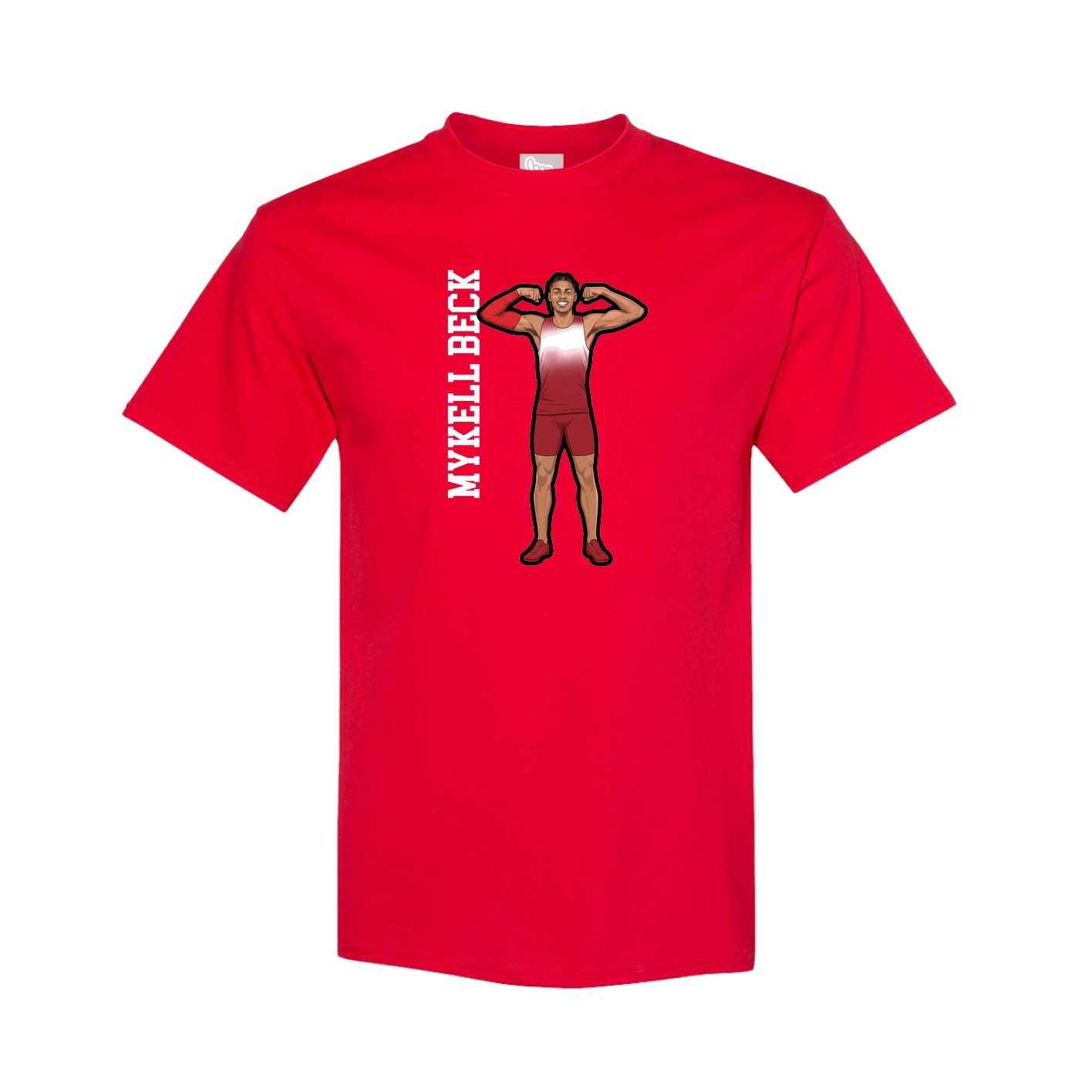 Tee — Name Vertical in Red