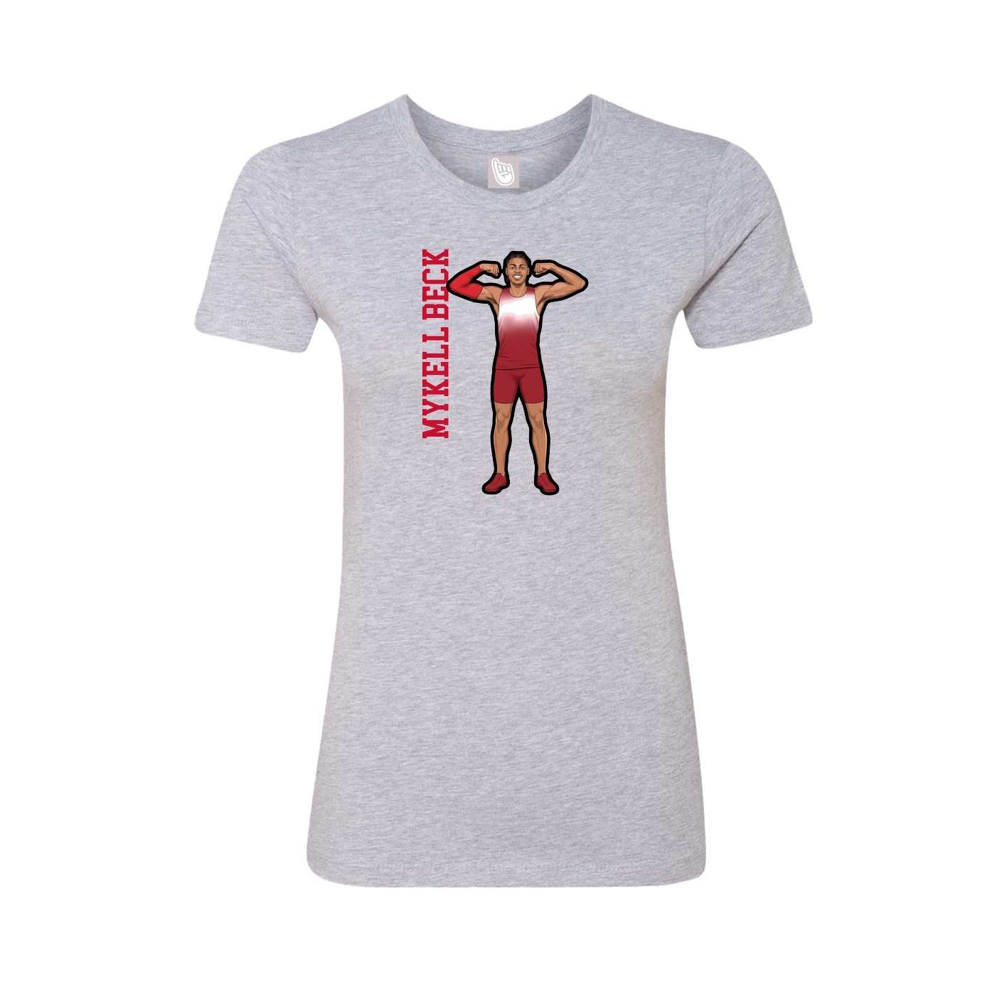 Womens Tee — Name Vertical in Grey