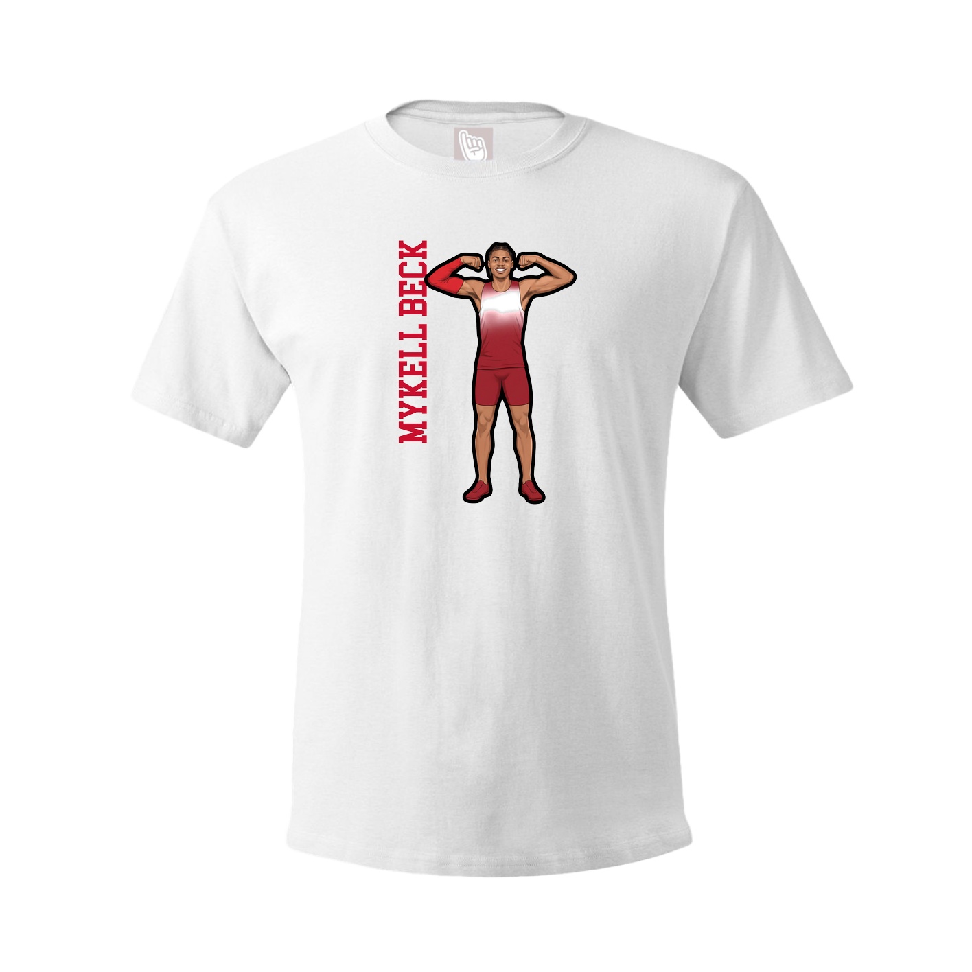 Youth Tee — Name Vertical in White