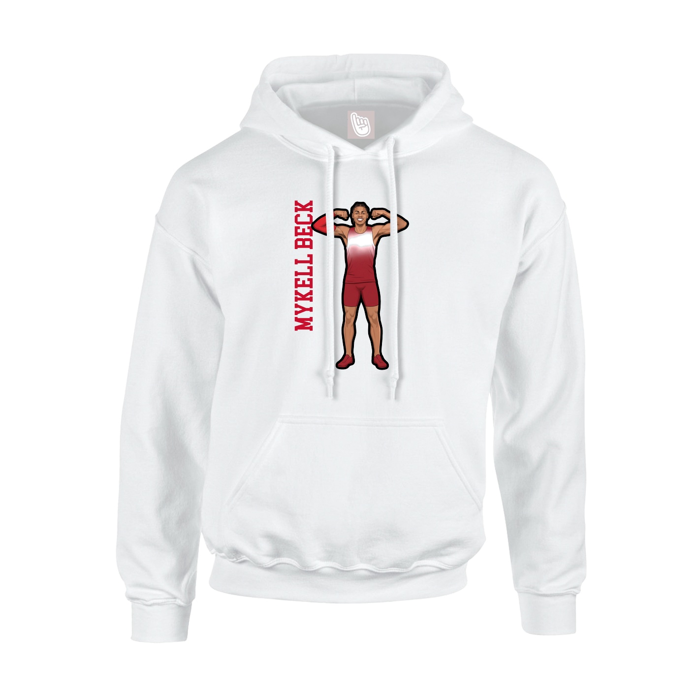 Youth Hoodie — Name Vertical in White