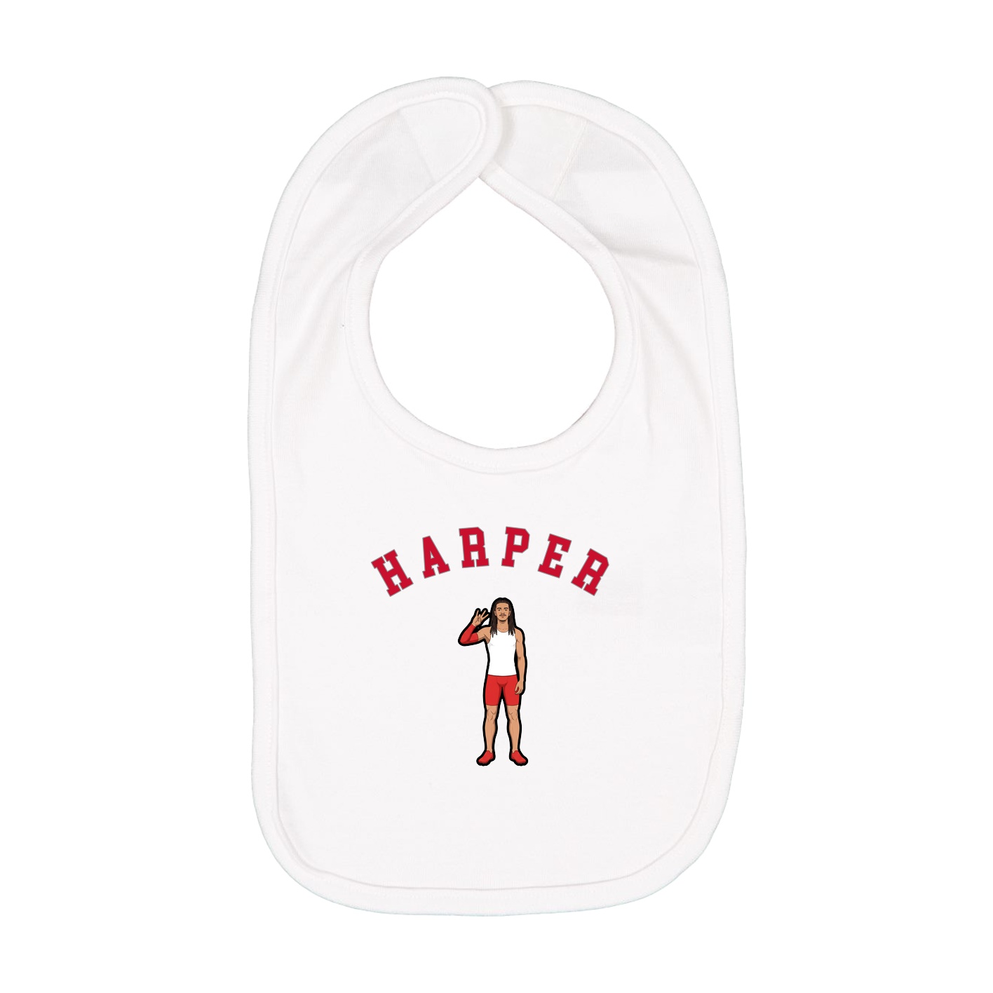 Infant Bib — Shirsey Arch in White