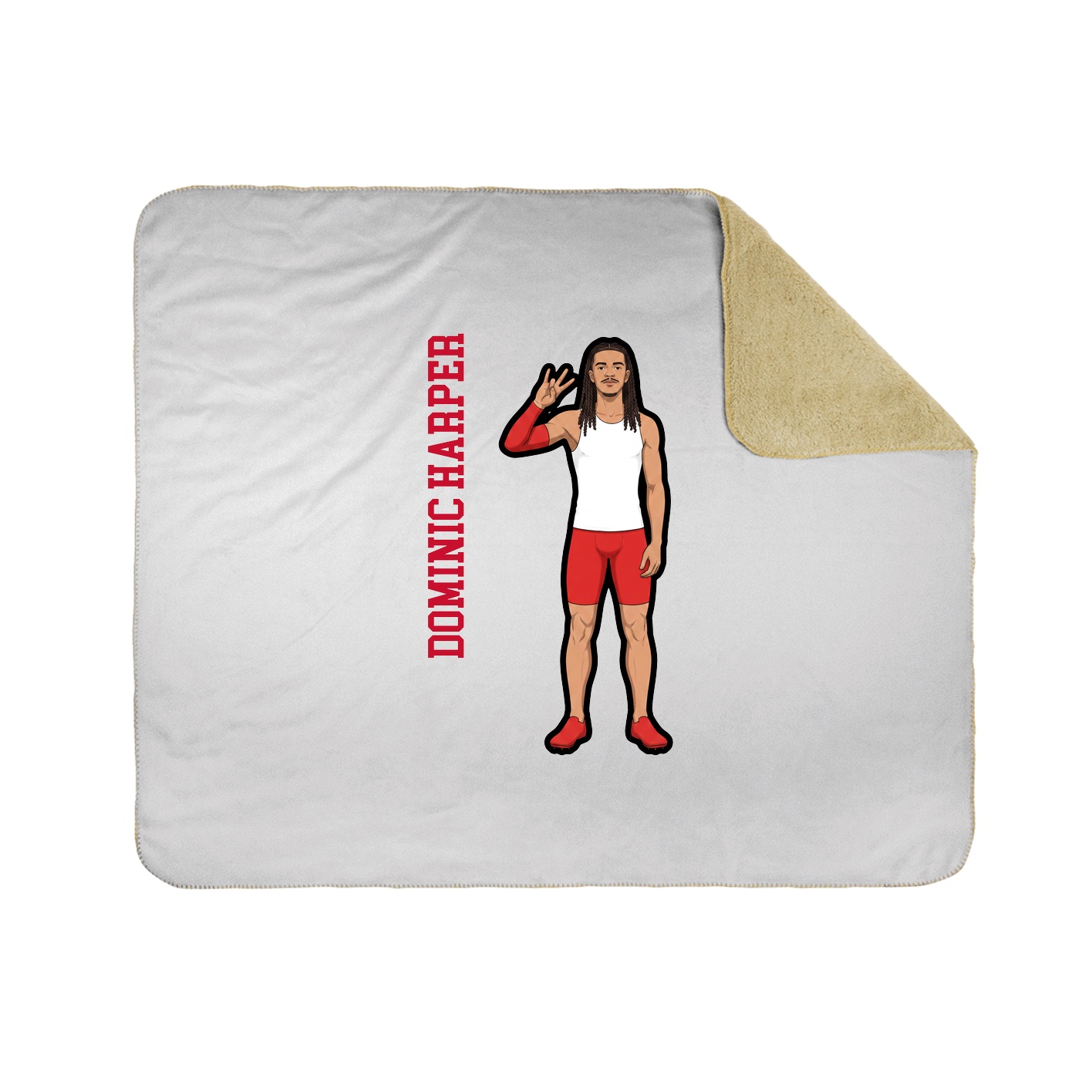 Throw Blanket — Name Vertical in White