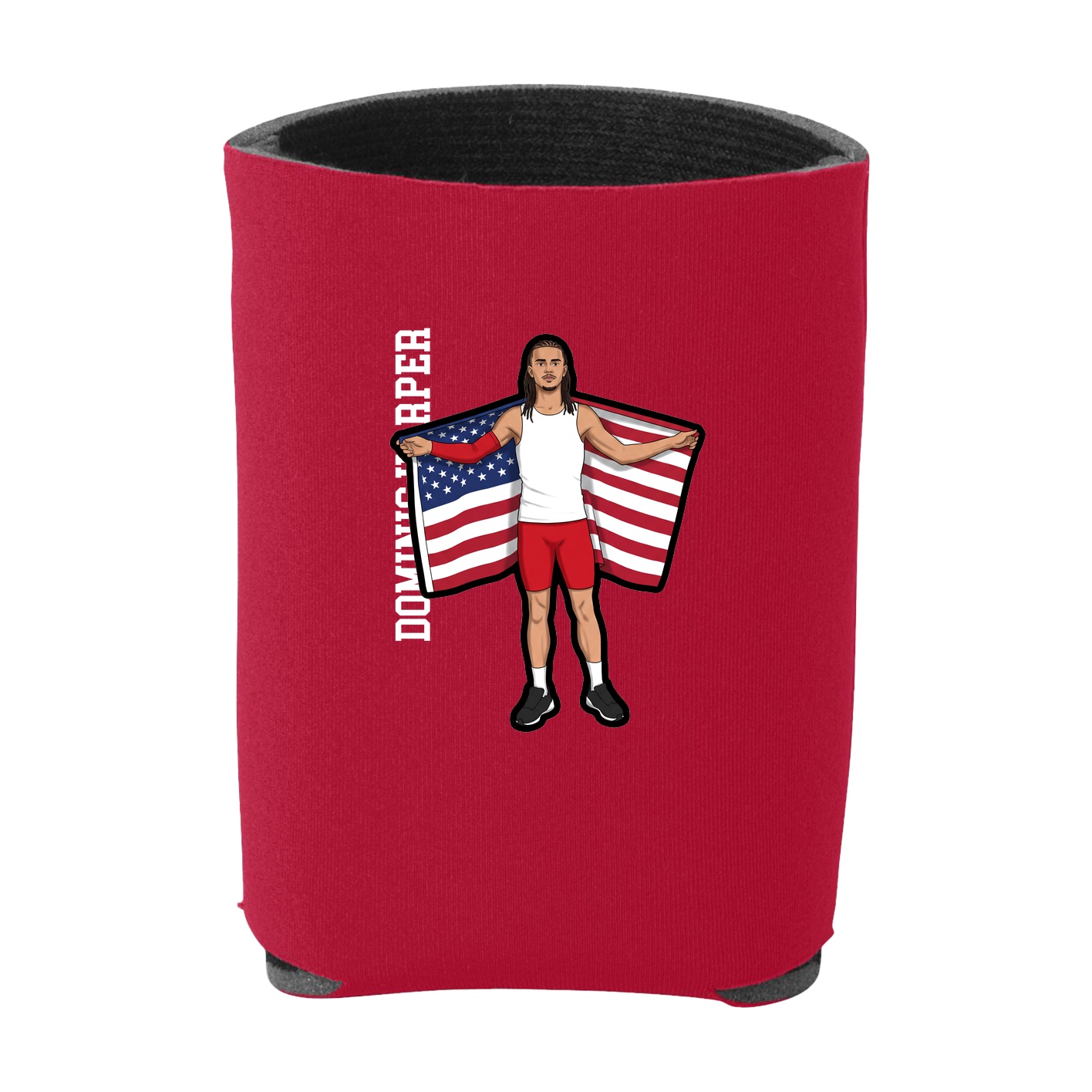 Can Holder — Name Vertical in Red