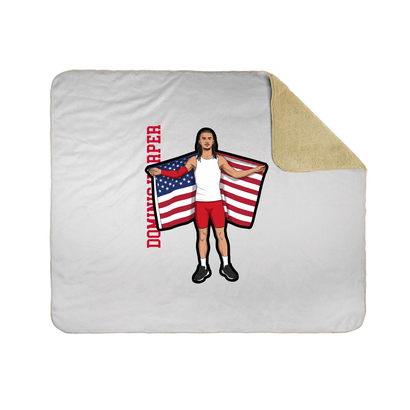 Throw Blanket — Name Vertical in White