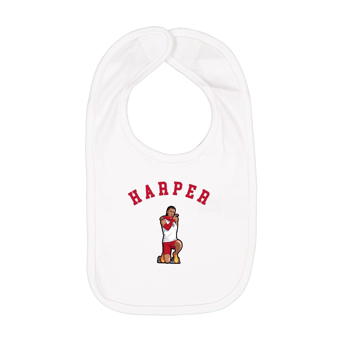 Infant Bib — Shirsey Arch in White