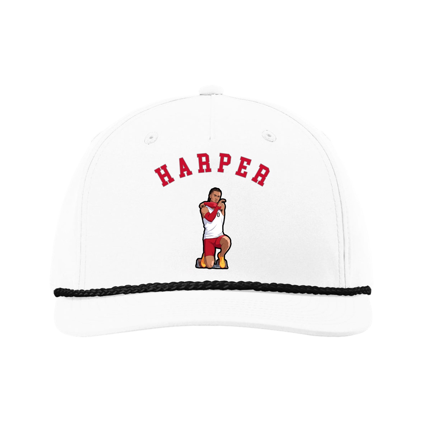 Five-Panel Classic Rope Cap — Shirsey Arch in White