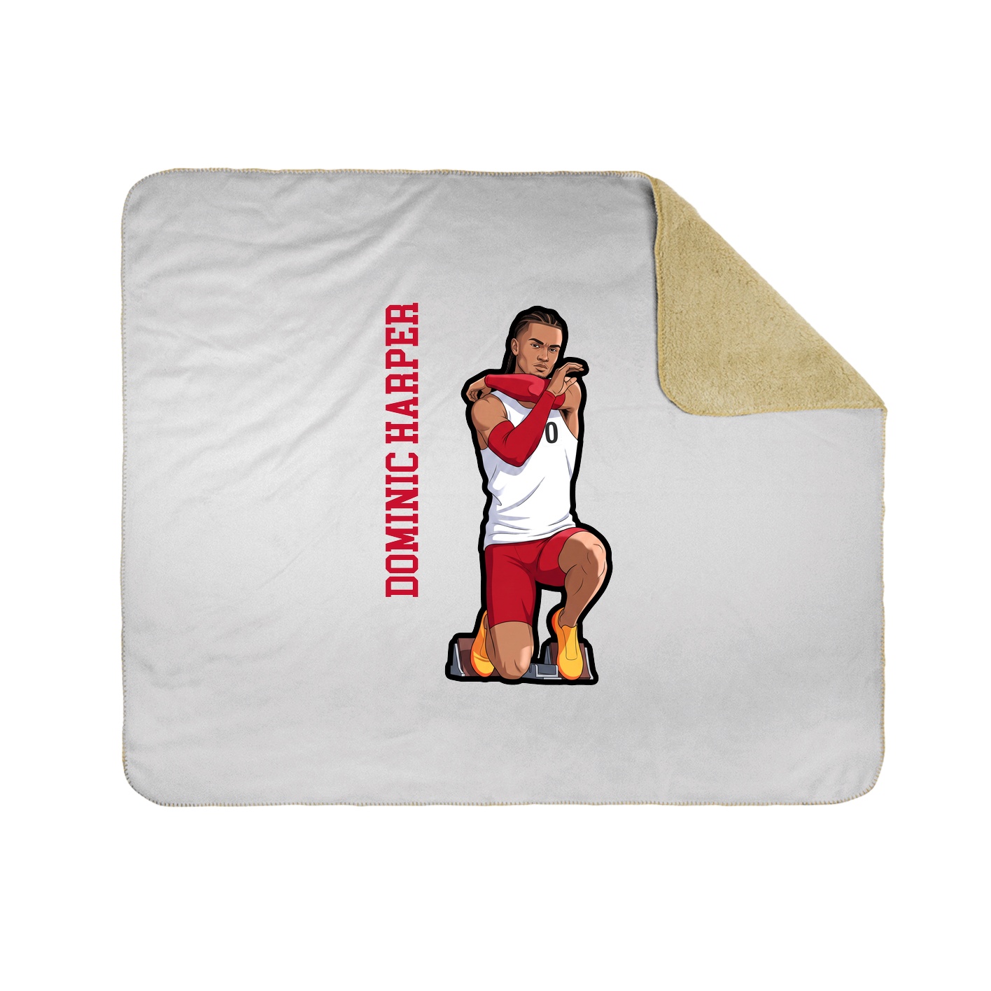 Throw Blanket — Name Vertical in White