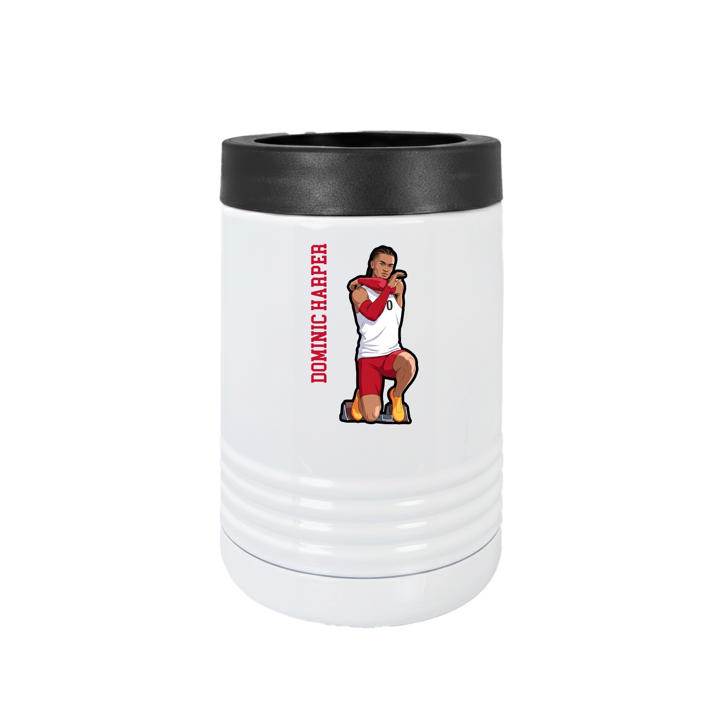 Beverage Holder — Name Vertical in White