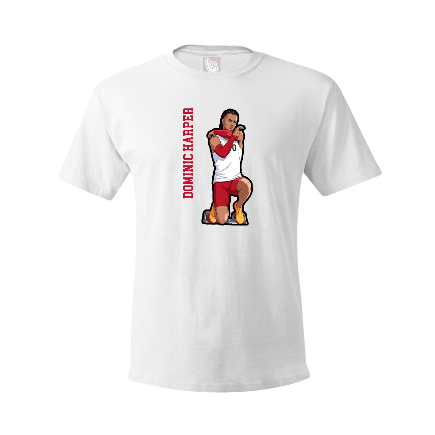 Youth Tee — Name Vertical in White