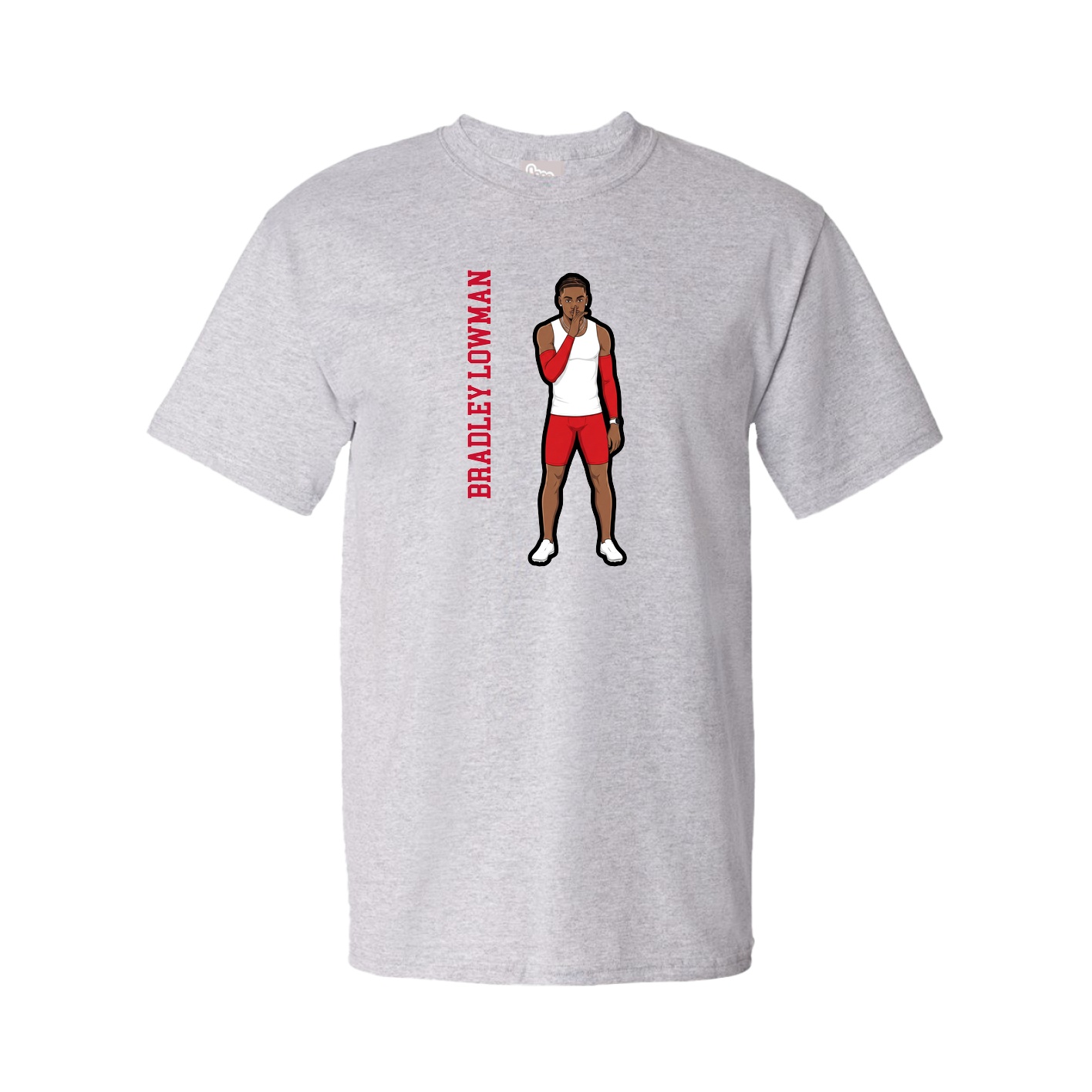 Tee — Name Vertical in Grey