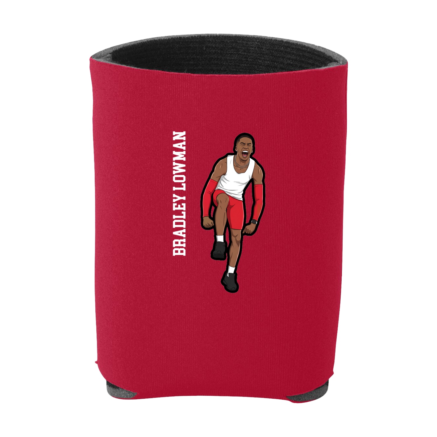 Can Holder — Name Vertical in Red
