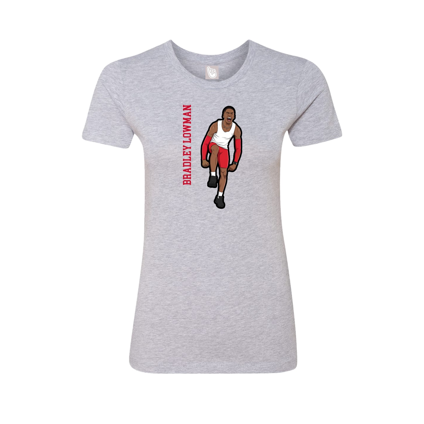 Womens Tee — Name Vertical in Grey