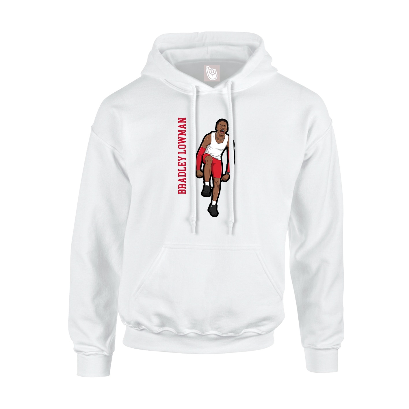 Hoodie — Name Vertical in White
