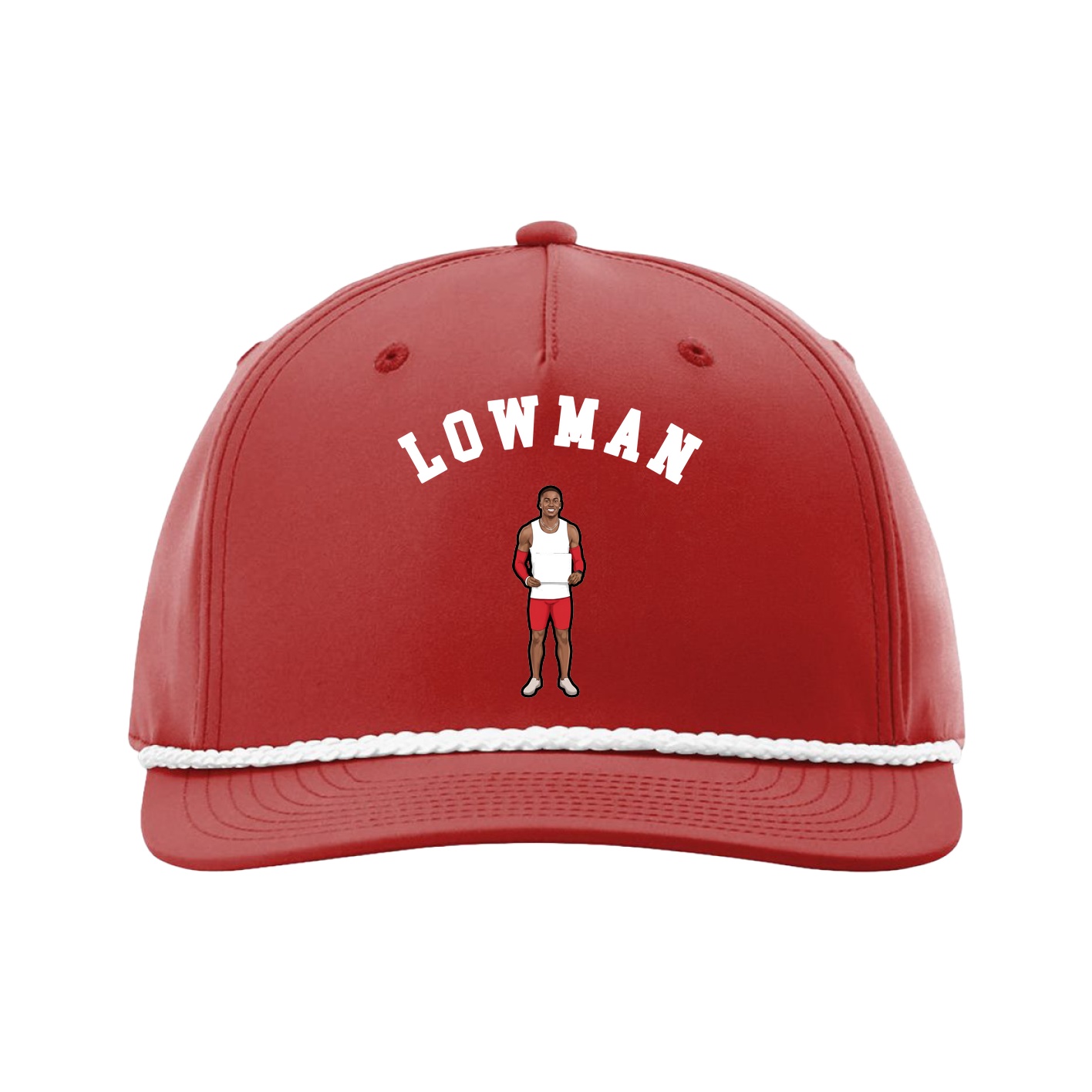 Five-Panel Classic Rope Cap — Shirsey Arch in Red