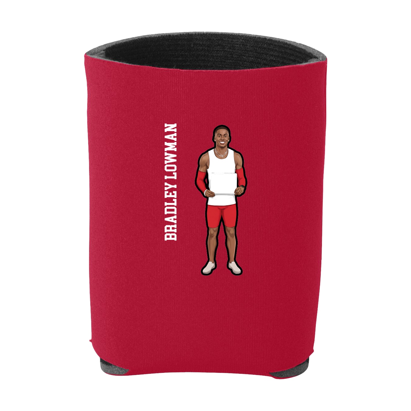 Can Holder — Name Vertical in Red