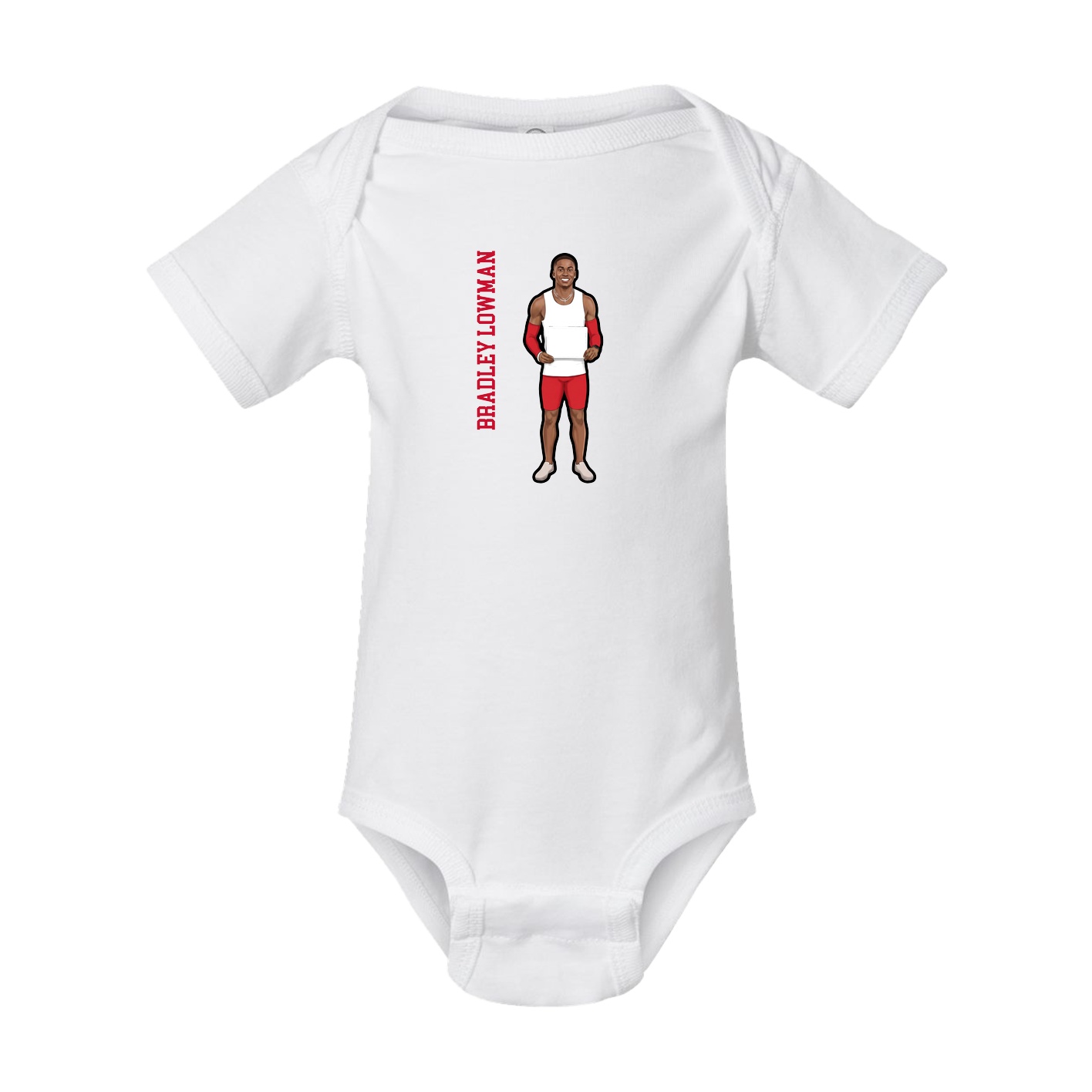 Baby Onesie — Name Vertical in White