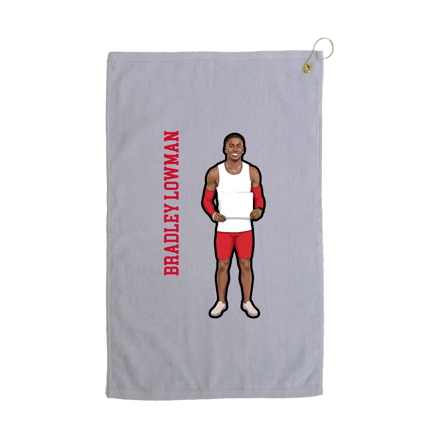 Golf Towel — Name Vertical in Grey