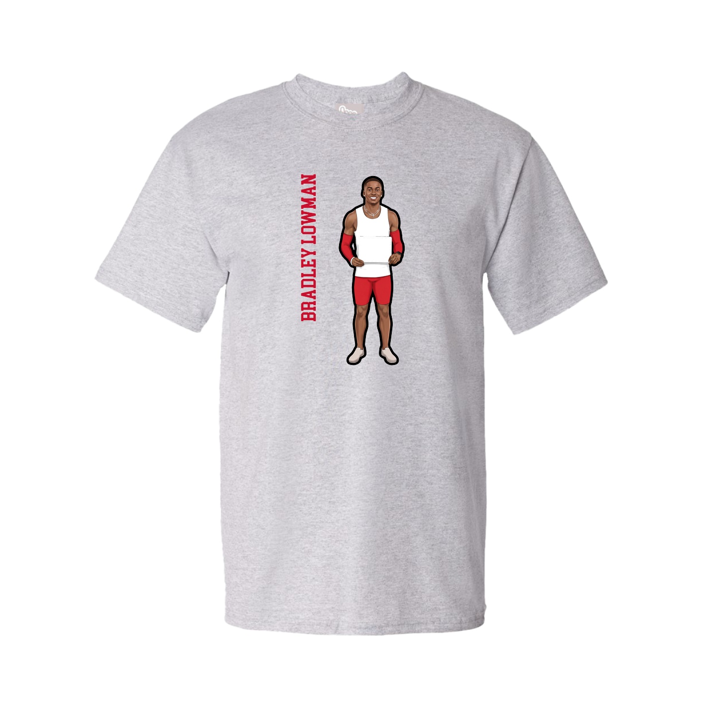 Tee — Name Vertical in Grey
